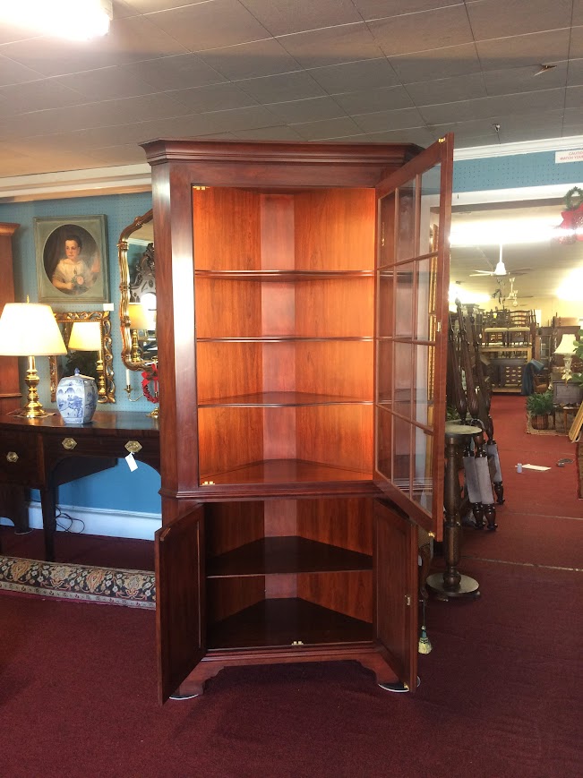 Vintage Henkel Harris Corner Cabinet, Lighted Display Cabinet - Image 12