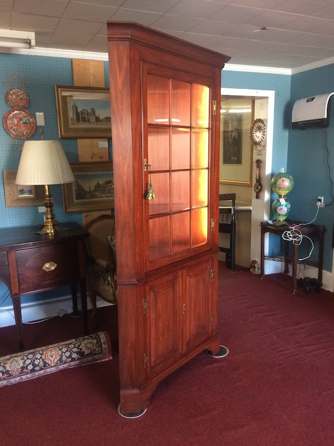 Vintage Henkel Harris Corner Cabinet, Lighted Display Cabinet - Image 3
