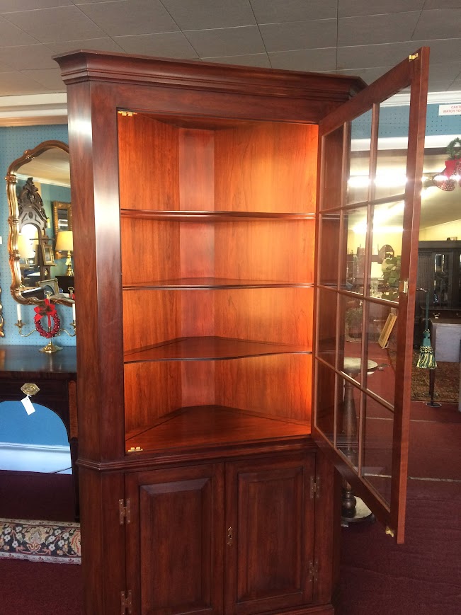 Vintage Henkel Harris Corner Cabinet, Lighted Display Cabinet - Image 7