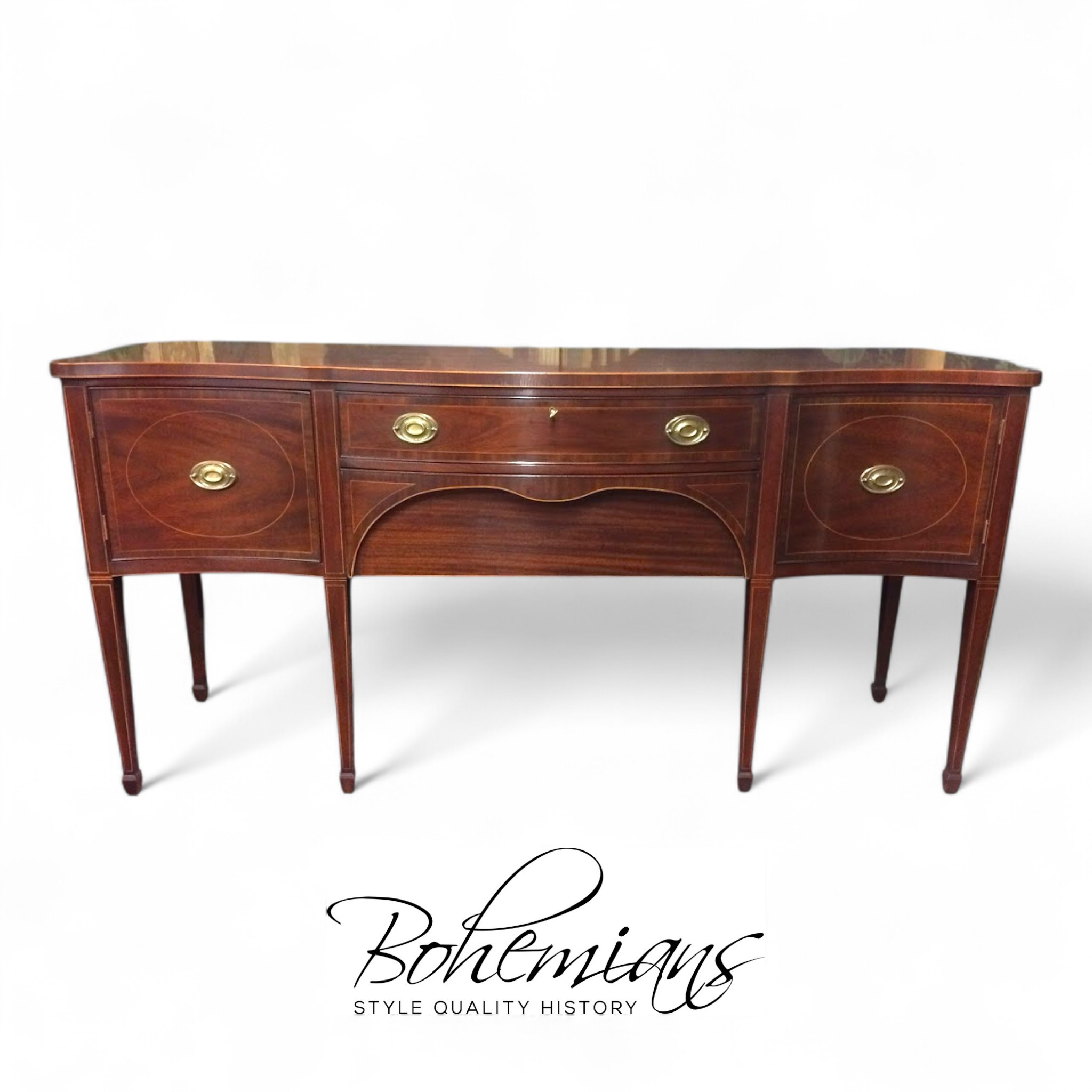 Vintage Kittinger Buffet, Inlaid Mahogany Sideboard