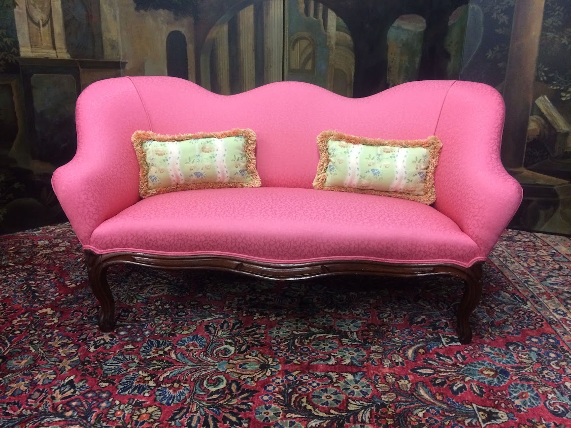 Victorian Settee, Pink Settee, End of the Bed Bench - Image 2