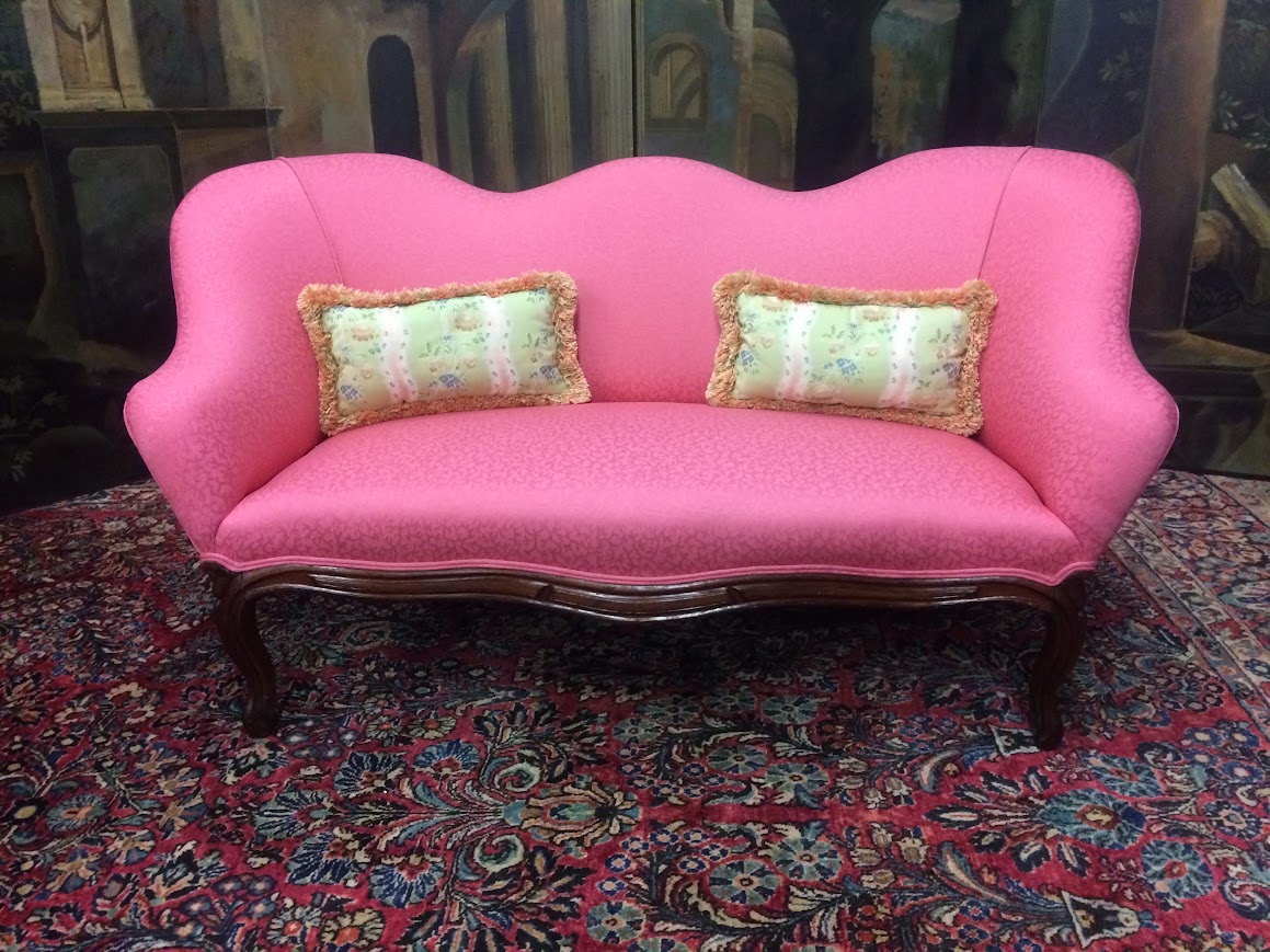 Victorian Settee, Pink Settee, End of the Bed Bench - Image 3