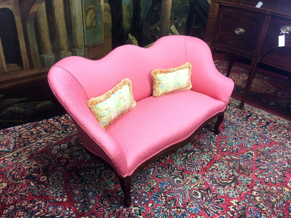 Victorian Settee, Pink Settee, End of the Bed Bench - Image 6