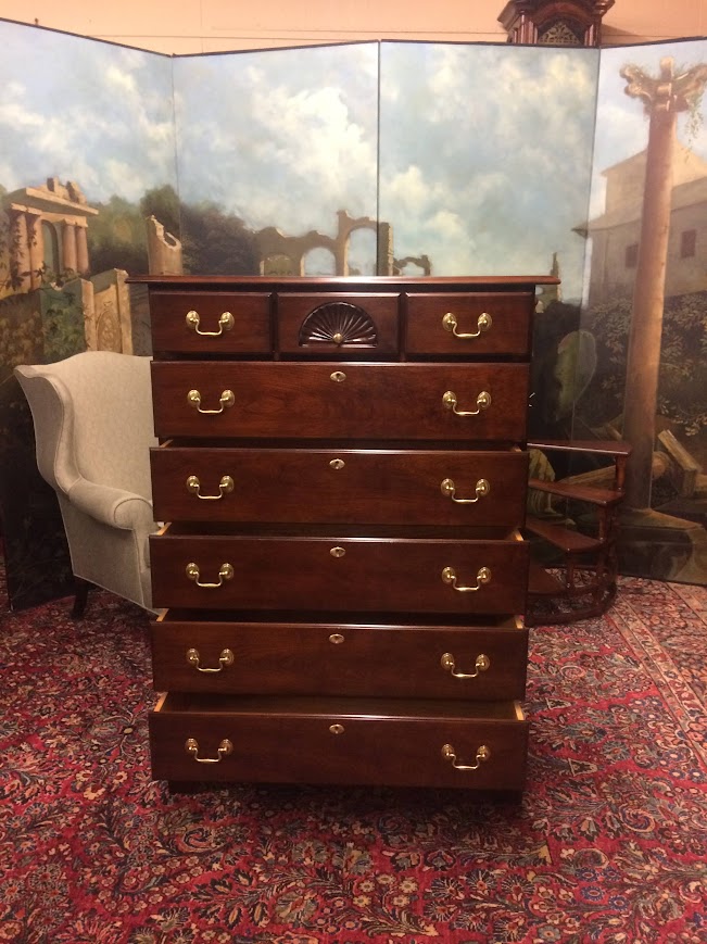 Vintage Tall Chest, Statton Furniture, Cherry Tall Chest - Image 7