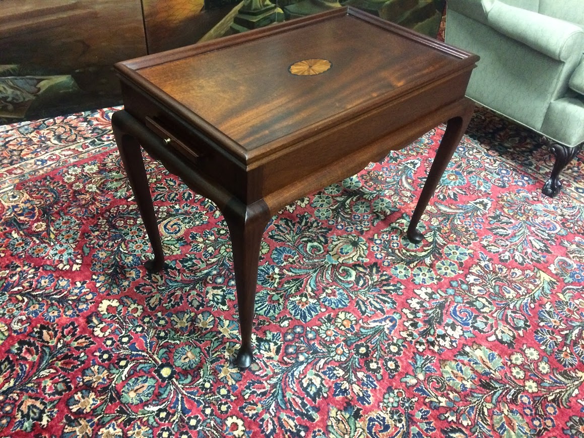 Vintage Tea Table, Stanley Furniture Tea Table, Inlaid Federal Table - Image 4