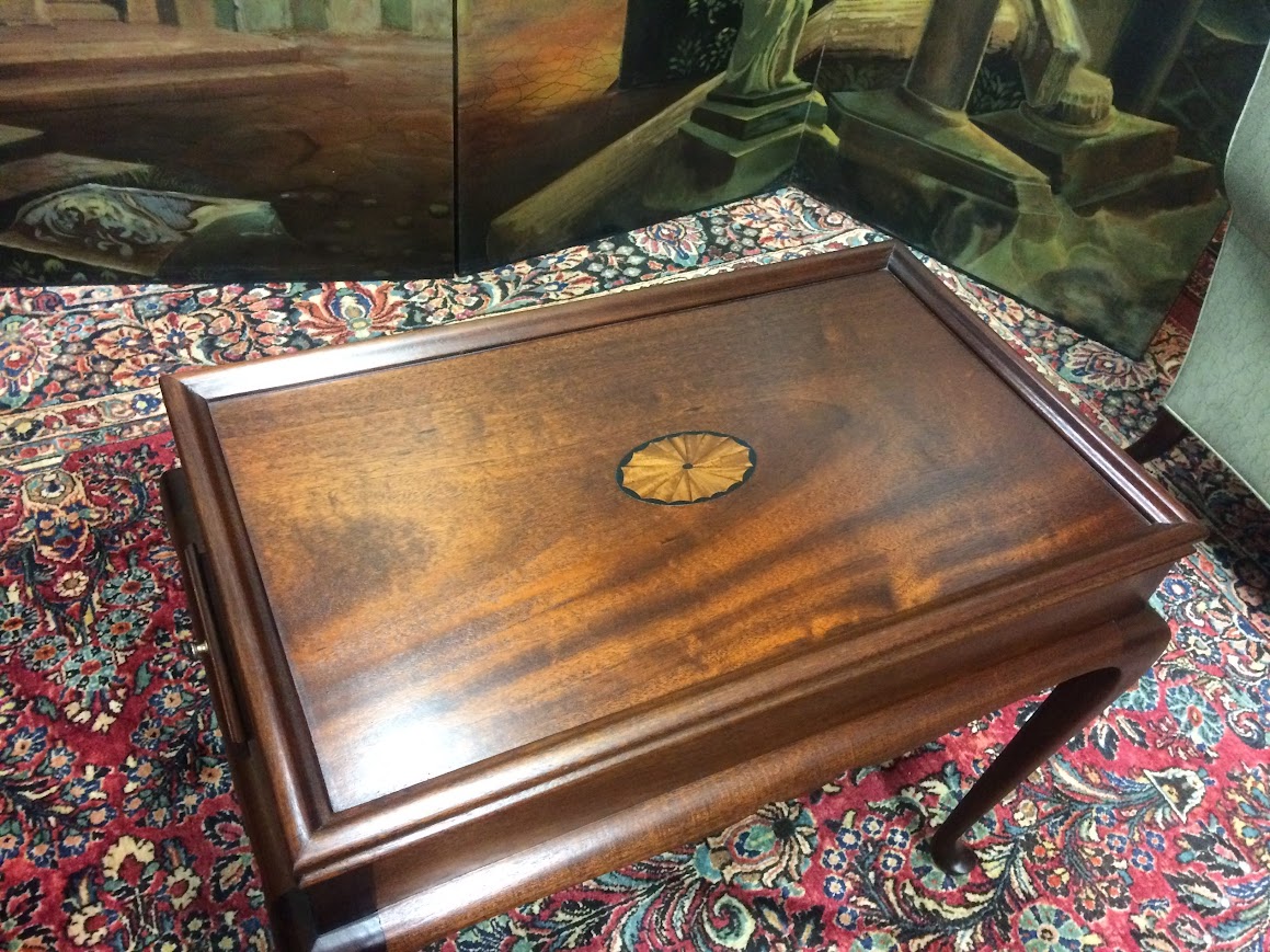 Vintage Tea Table, Stanley Furniture Tea Table, Inlaid Federal Table - Image 5