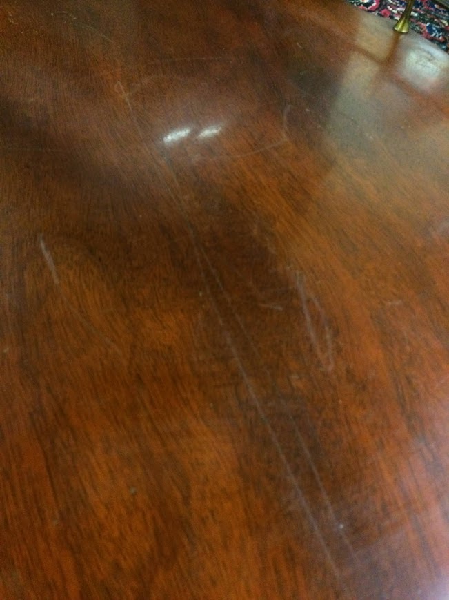 Vintage Leather Top Accent Table, Oval Drum Table, Weiman Furniture - Image 7