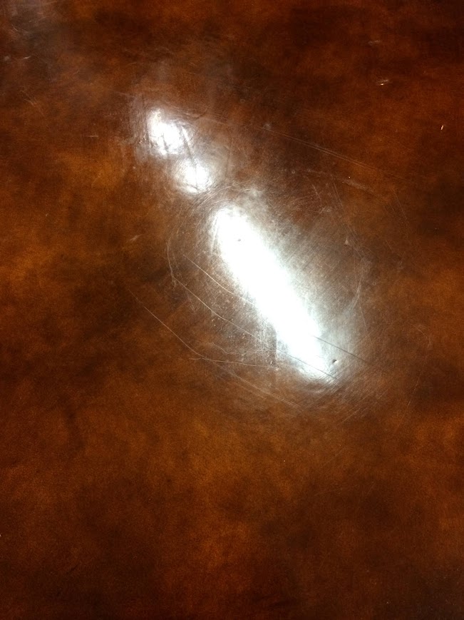 Vintage Leather Top Accent Table, Oval Drum Table, Weiman Furniture - Image 9