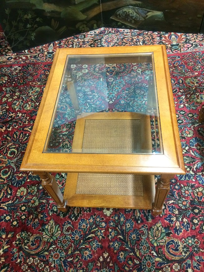 Vintage End Tables, Glass Top End Tables, Coastal Style Tables - Image 7