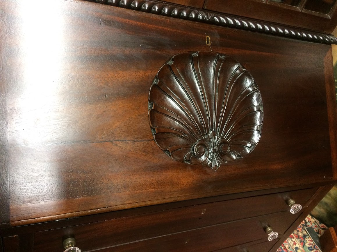 Antique Secretary Desk, Georgian Revival Desk, Two Piece Desk - Image 12