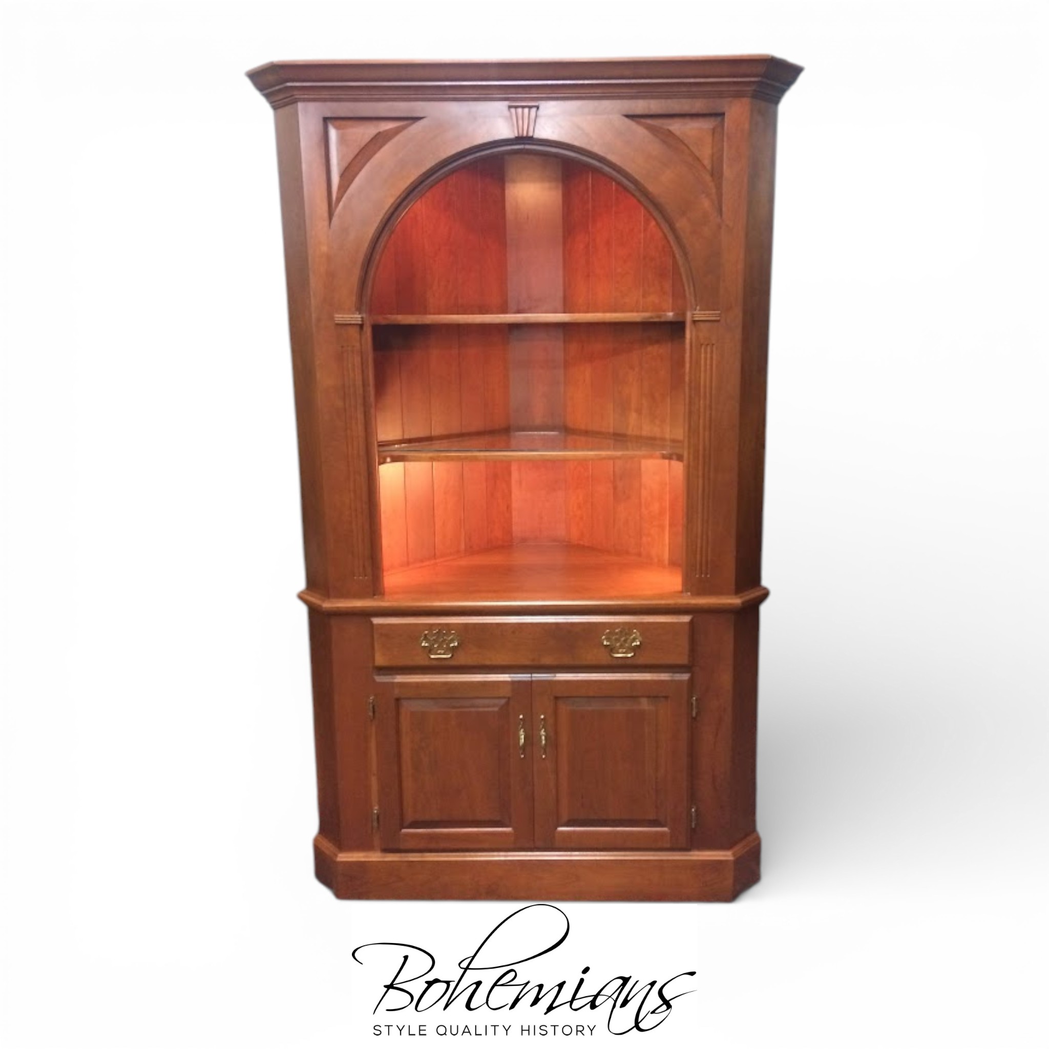 Vintage Corner Cabinet, Open Corner Cabinet, Custom Made