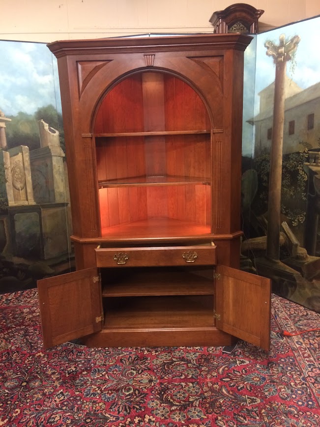 Vintage Corner Cabinet, Open Corner Cabinet, Custom Made