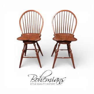 Vintage Counter Height Stools, Windsor Style, The Pair
