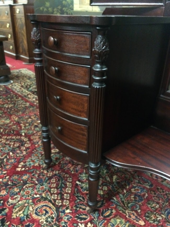 Antique Vanity with Triple Mirrors, Antique Mahogany Vanity - Image 12