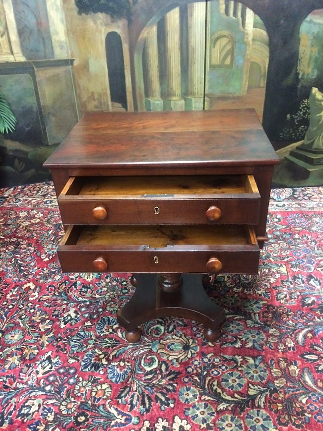 Antique Work Table, Cherry Empire Table - Image 11