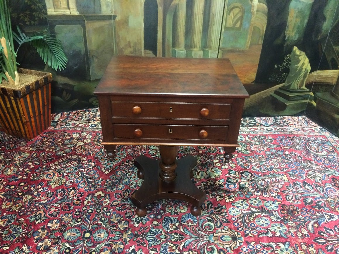 Antique Work Table, Cherry Empire Table - Image 3