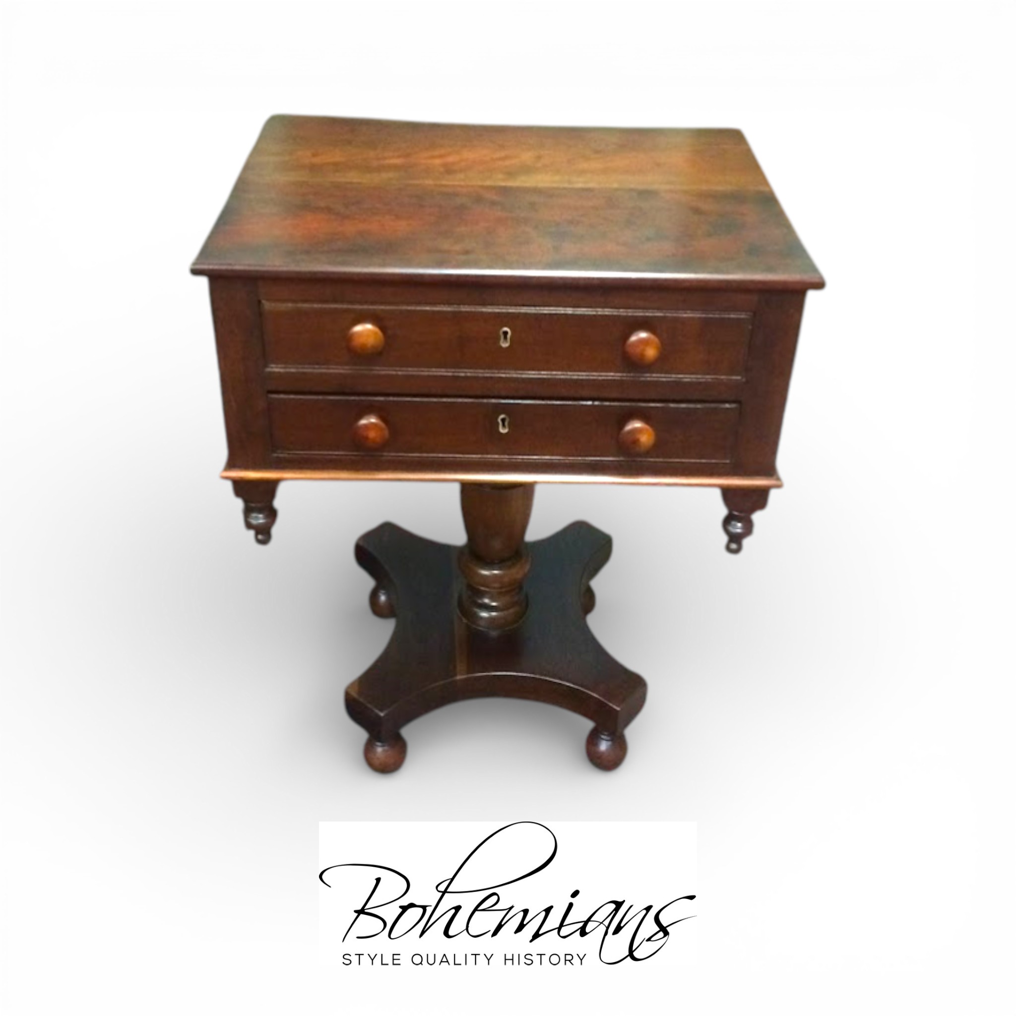 Antique Work Table, Cherry Empire Table