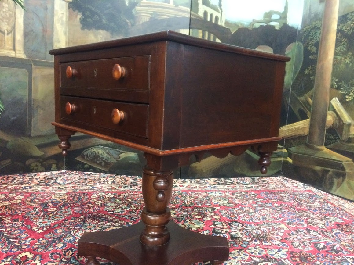 Antique Work Table, Cherry Empire Table - Image 5