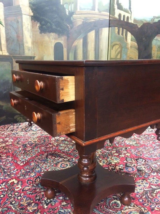 Antique Work Table, Cherry Empire Table - Image 7