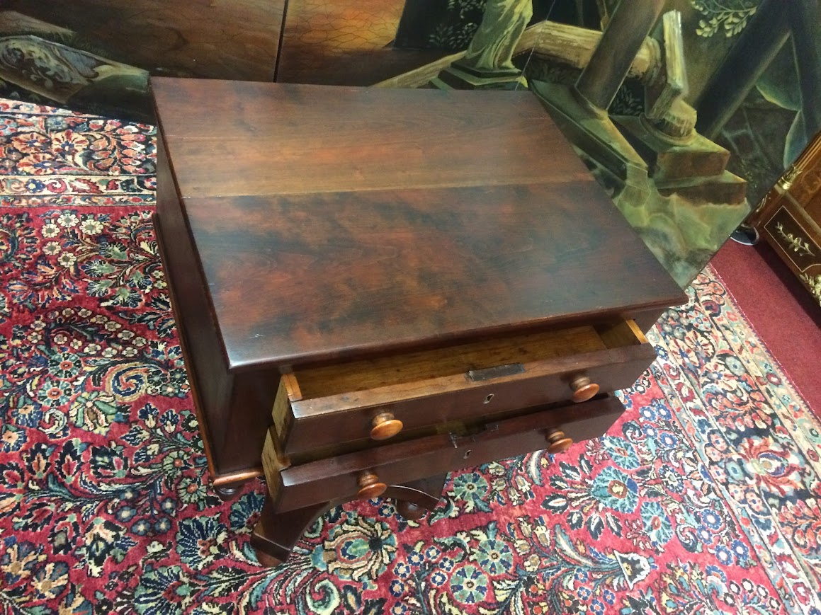 Antique Work Table, Cherry Empire Table - Image 8