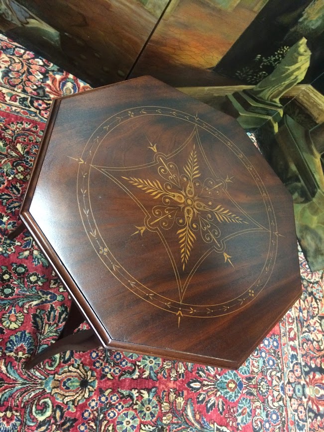 Inlaid Center Table, Accent Table with Inlaid Table - Image 3