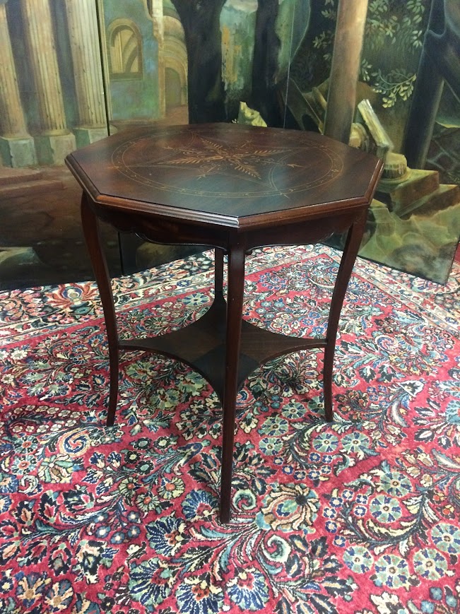 Inlaid Center Table, Accent Table with Inlaid Table - Image 4