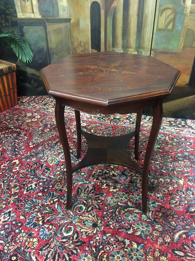 Inlaid Center Table, Accent Table with Inlaid Table - Image 5