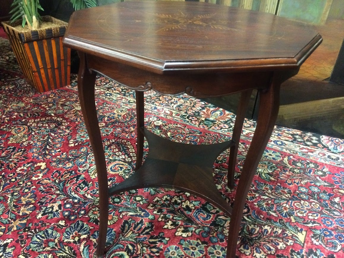 Inlaid Center Table, Accent Table with Inlaid Table - Image 6
