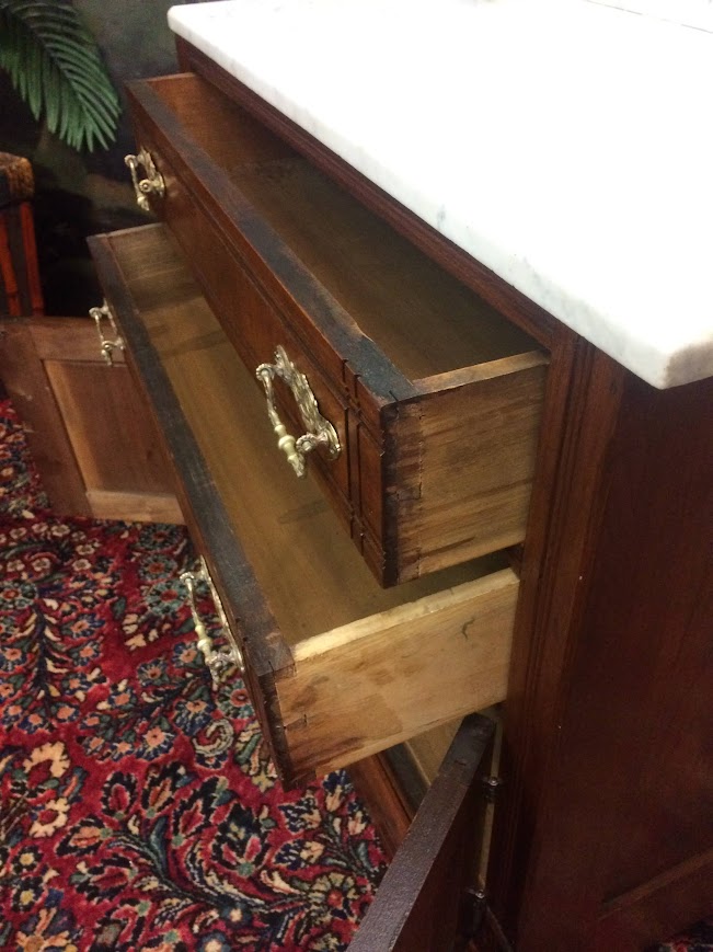 Walnut Washstand, Victorian Marble Top Washstand - Image 13