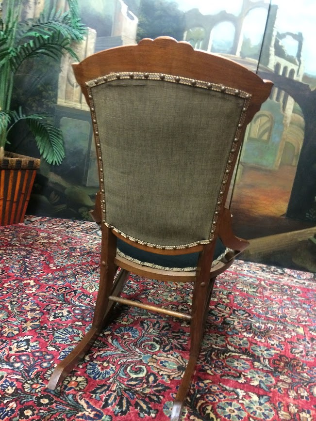 Antique Victorian Rocking Chair, Needlepoint Rocker - Image 2