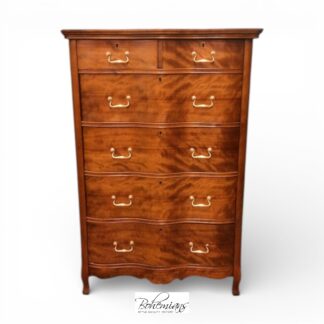 Antique Serpentine Chest, Satinwood Tall Dresser