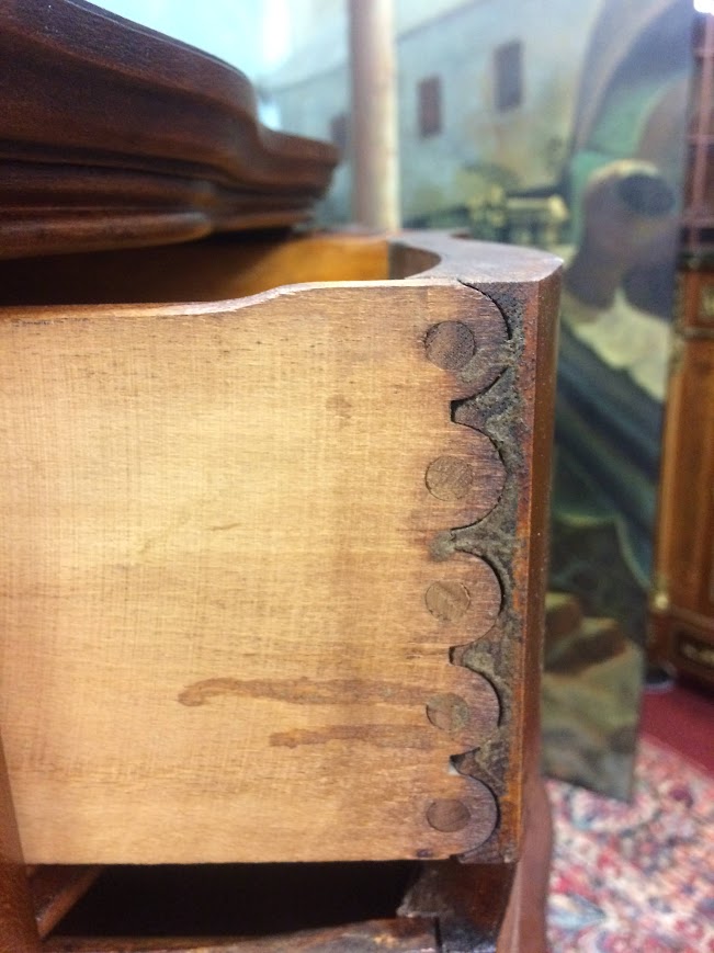 Antique Serpentine Chest, Satinwood Tall Dresser - Image 9