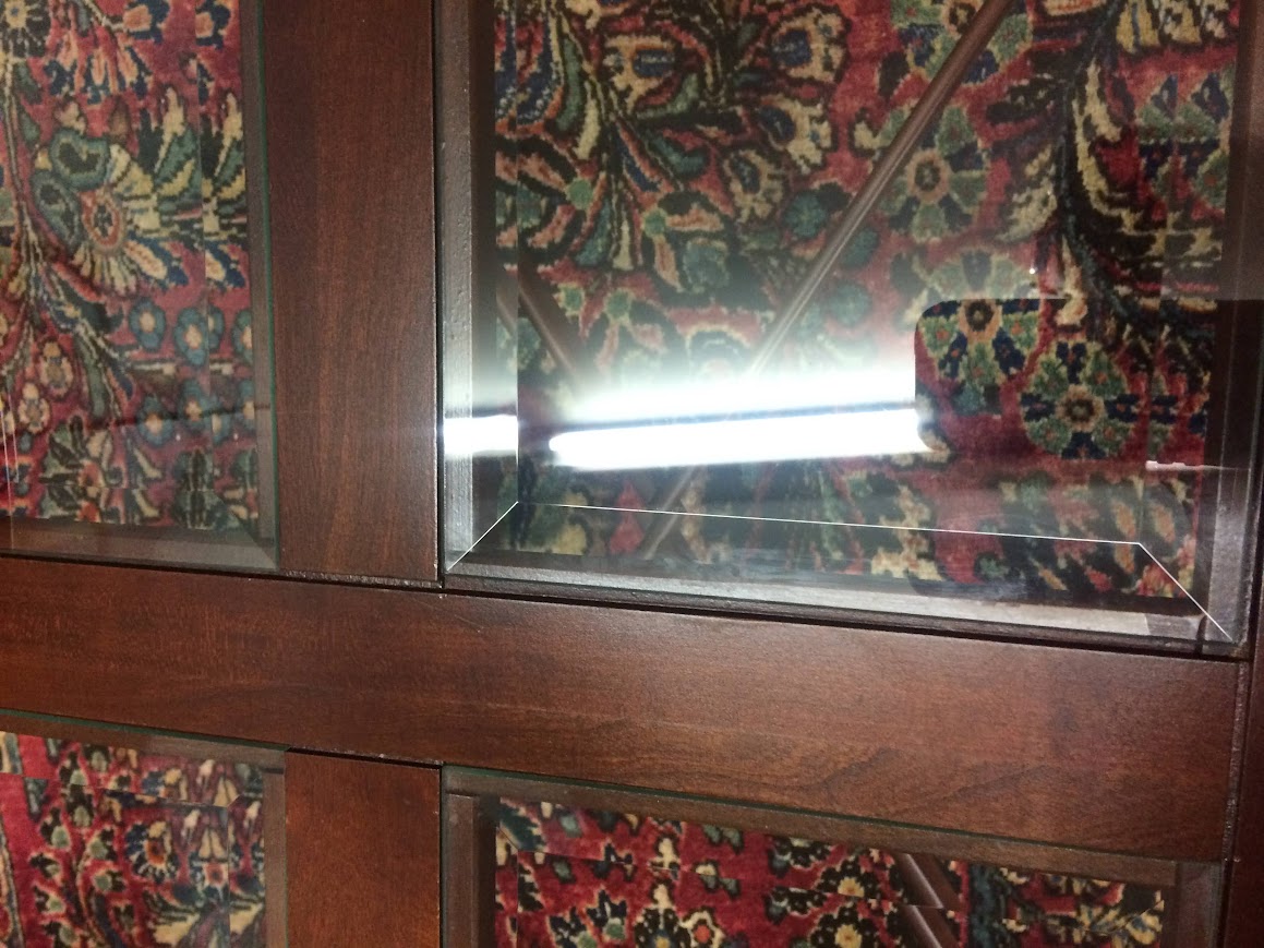 Vintage Cherry Butler's Table, Glass Top Coffee Table - Image 5