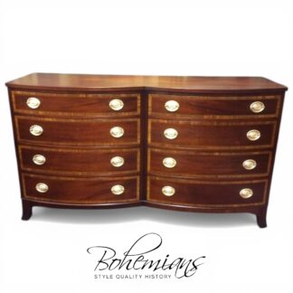 Vintage Banded Mahogany Dresser, Double Dresser