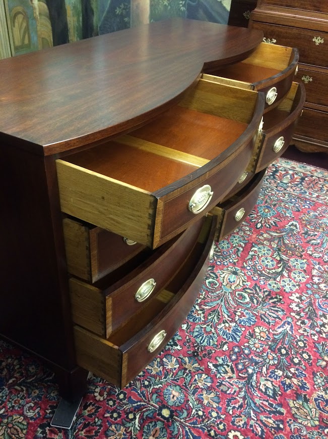 Vintage Banded Mahogany Dresser, Double Dresser - Image 14