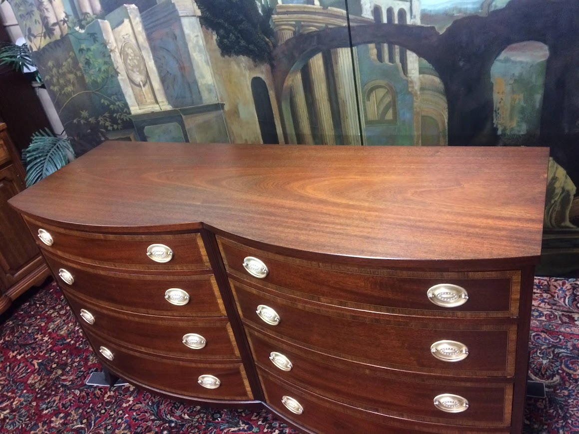 Vintage Banded Mahogany Dresser, Double Dresser - Image 6