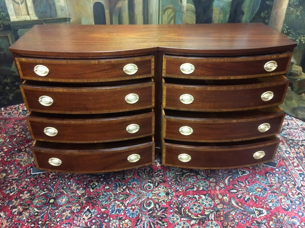 Vintage Banded Mahogany Dresser, Double Dresser - Image 7