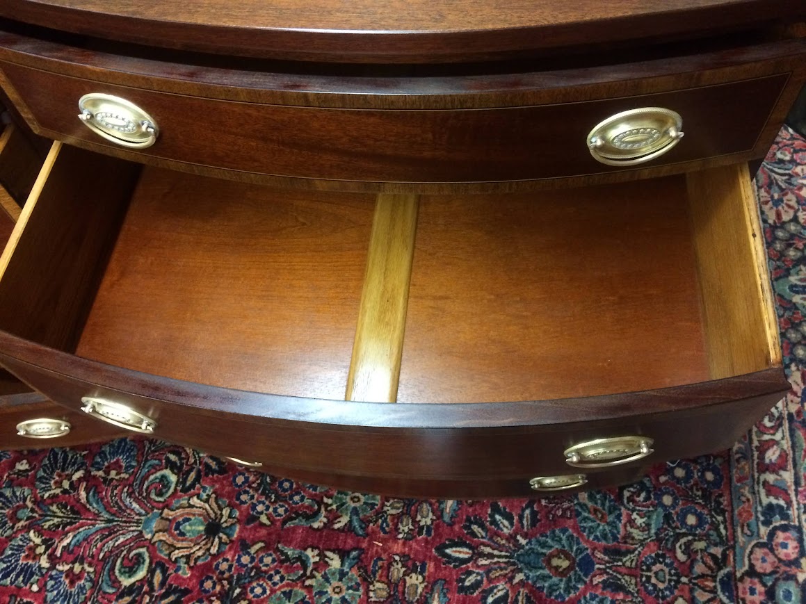 Vintage Banded Mahogany Dresser, Double Dresser - Image 9