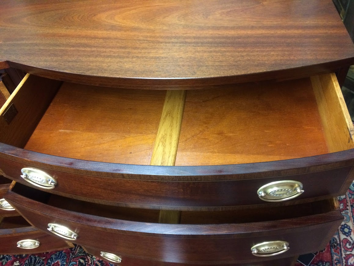 Vintage Banded Mahogany Dresser, Double Dresser - Image 10