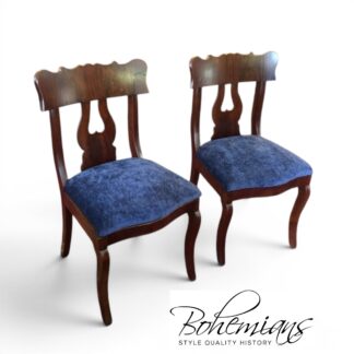 Antique Empire Chairs, Pair of Mahogany Chairs