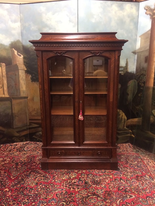 Antique Bookcase, Walnut Bookcase, Victorian Furniture - Image 3