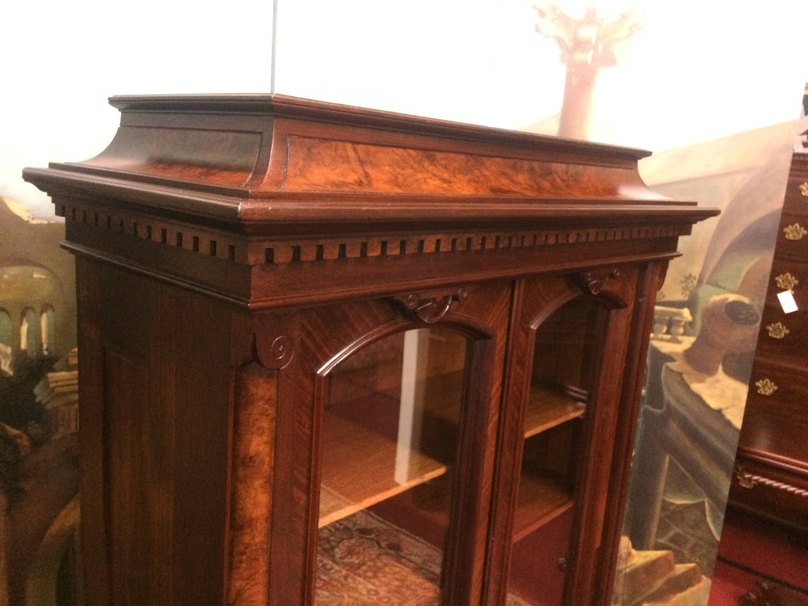 Antique Bookcase, Walnut Bookcase, Victorian Furniture - Image 12