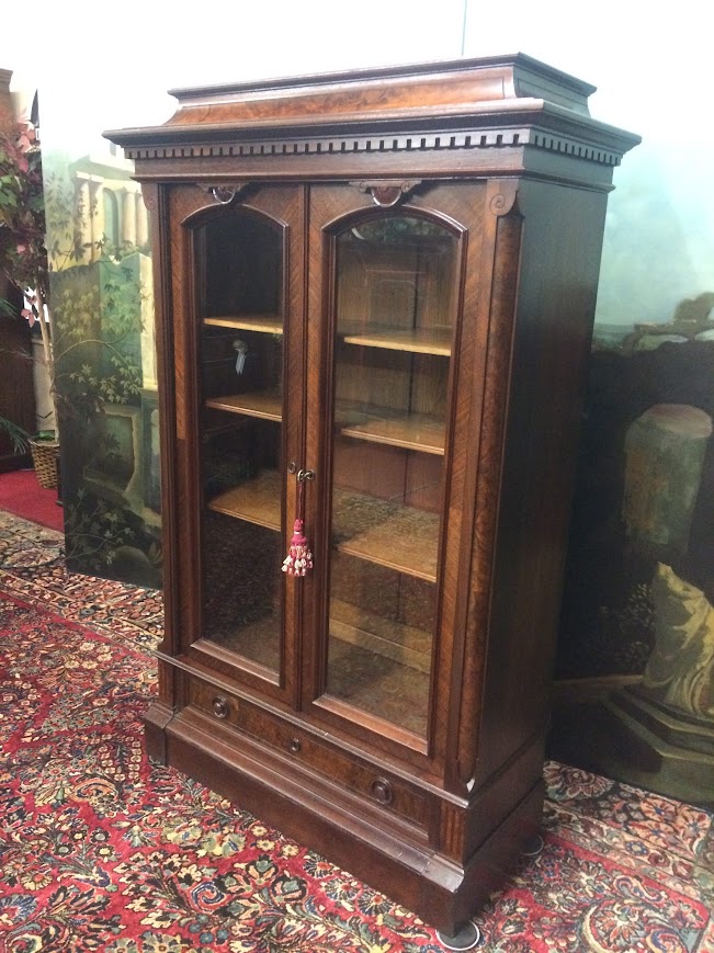 Antique Bookcase, Walnut Bookcase, Victorian Furniture - Image 13