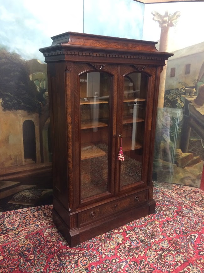 Antique Bookcase, Walnut Bookcase, Victorian Furniture - Image 4