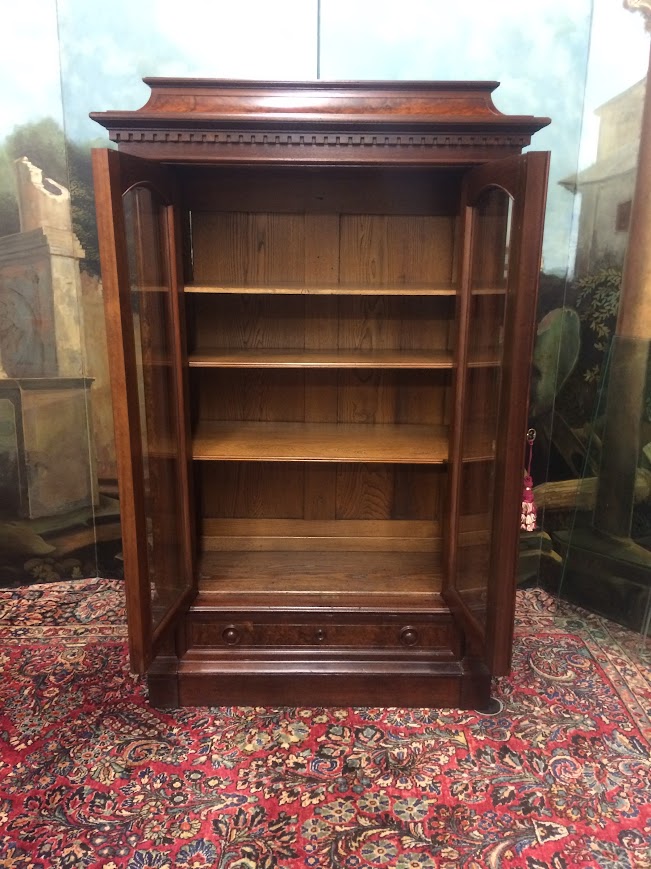 Antique Bookcase, Walnut Bookcase, Victorian Furniture - Image 6