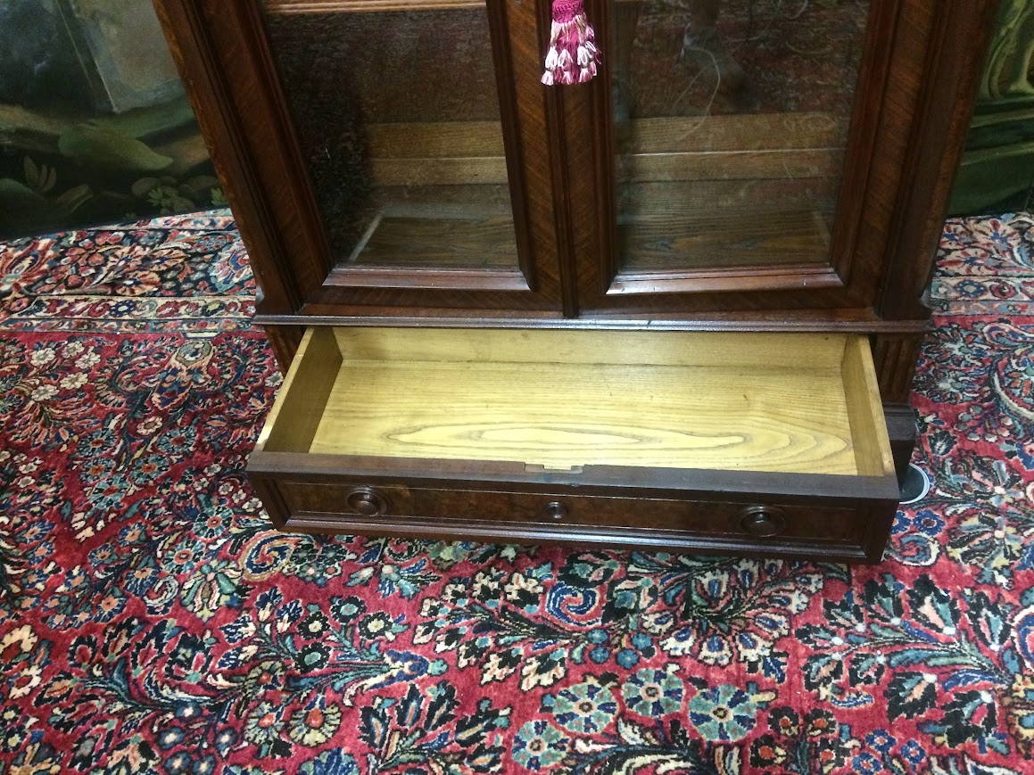 Antique Bookcase, Walnut Bookcase, Victorian Furniture - Image 9
