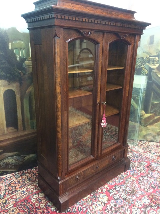Antique Bookcase, Walnut Bookcase, Victorian Furniture - Image 11