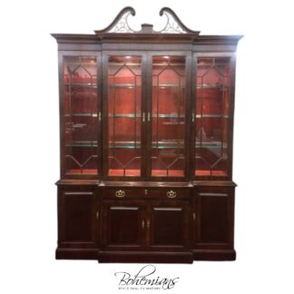 Vintage China Cabinet, Two Piece Cabinet, Henredon Furniture
