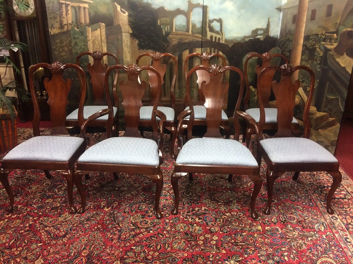 Vintage Queen Anne Dining Chairs, Henredon Furniture, Set of Eight - Image 2