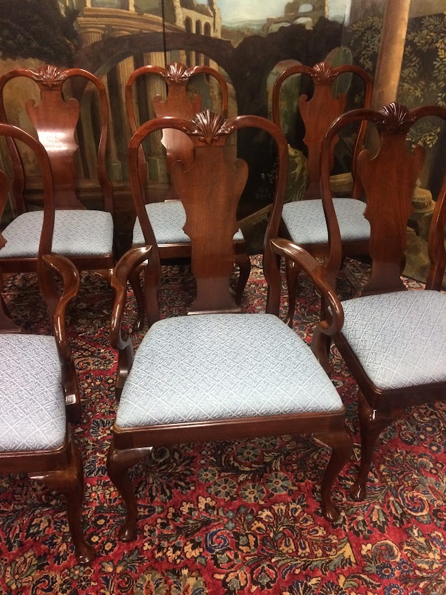 Vintage Queen Anne Dining Chairs, Henredon Furniture, Set of Eight - Image 6